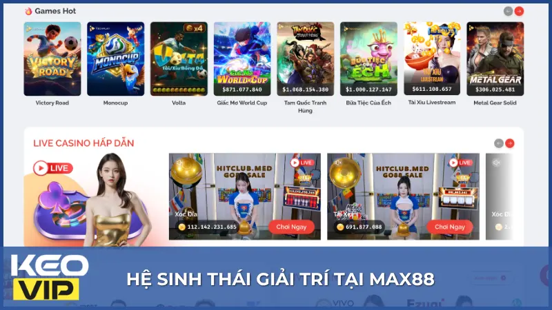 Trải Nghiệm Max88: Nhận Gói Thưởng Nóng Cho Thành Viên Mới 2 Max88 phát triển nhiều sản phẩm giải trí với đa dạng trò chơi và thị trường thể thao